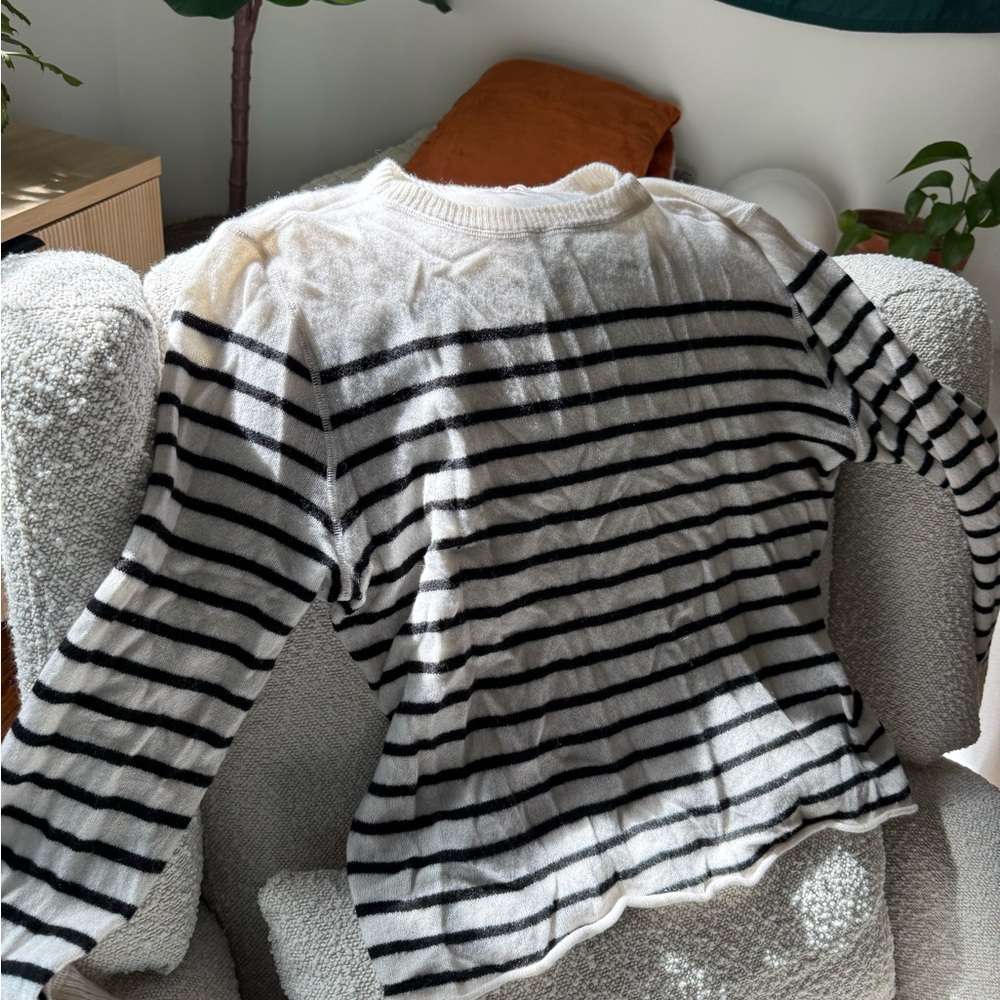 Reformation Cashmere Striped Boyfriend Sweater - Picture 2 of 4